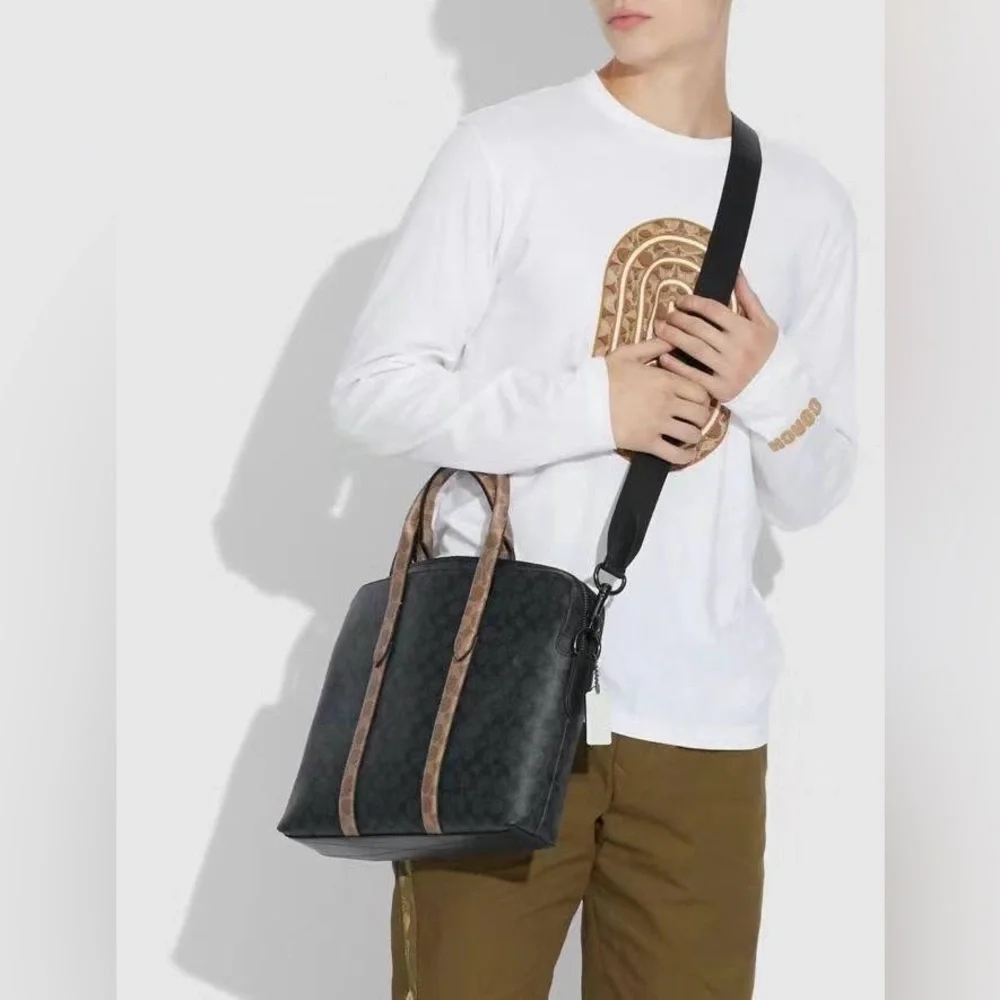 NWT Coach 5073 Men Metropolitan Soft Brief In Colorblock Signature Canvas